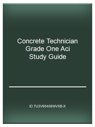 Concrete technician grade one aci study guide. - Manuale per un tosaerba dixon del 1996.