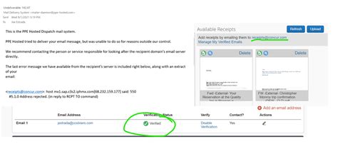 Concur receipts email. Receipts in the Available Receipts can be assigned to expenses in a report. The Available Receipts is available to the delegates for assigning receipts to expenses in the report. Each user must turn on the e-mail function for his or herself. E-mail addresses are added and verified in the Profile section. View all Frequently Asked Questions. 