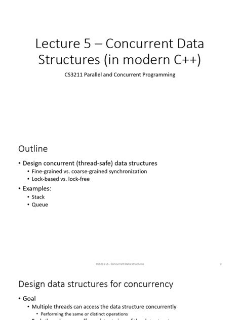 Concurrent data structures.  1. This chapter provides an overview of the challenges...