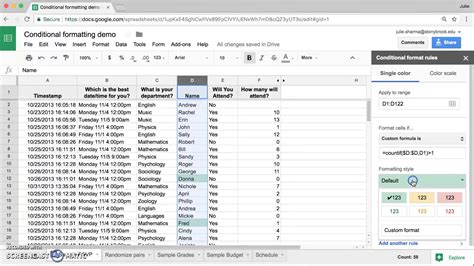 Conditional Formatting with Google Sheets YouTube