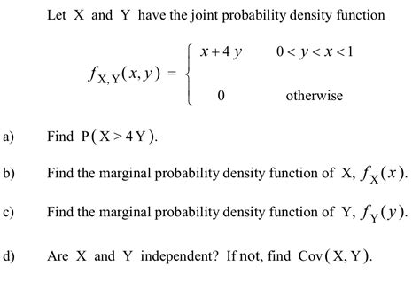 Conditional probabilities from a joint density function