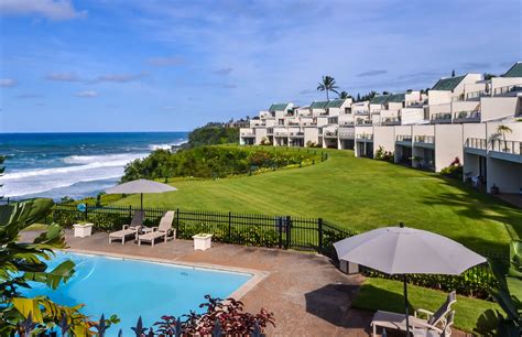 Welcome to Kuhio Shores on the sunny south shore of Kauai - Hawaii's "Garden Island." These lovely one and two bedroom condos enjoy front-row views of the blue Pacific Ocean and may be closest to it than all other Kauai vacation rentals on the island. If you were any closer you'd be in it.. 