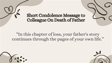 Condolence message to colleague on death of father.  Use one of these s...