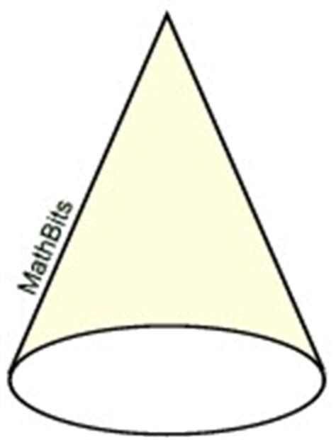 Cones - MathBitsNotebook(Geo - CCSS Math)