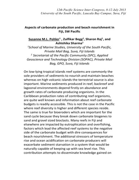 Conference Abstract template 12th Pacific Science Inter