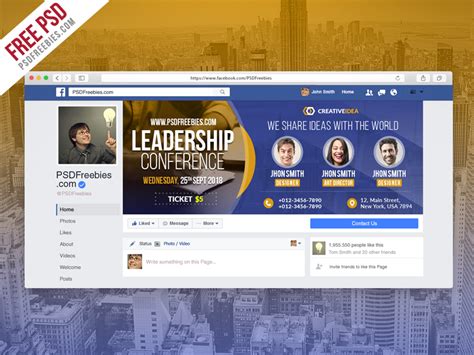 Conference Announcement Facebook Cover PSD Download PSD
