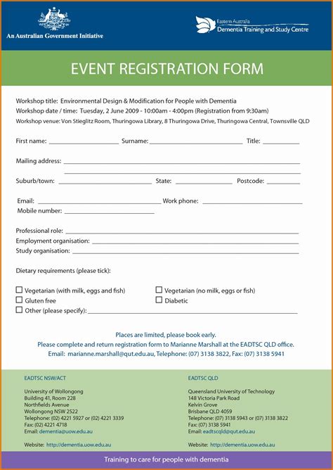 Conference Registration form Template Word Awesome Registration form