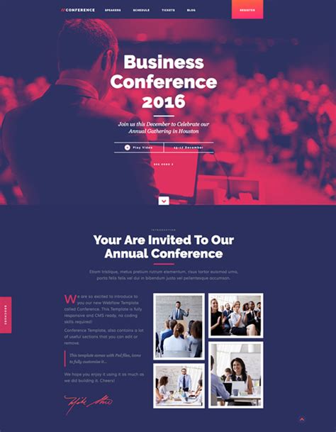Conference Website Templates Available At Webflow