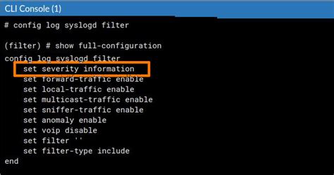 Config log syslogd filter. 0 and lower.  Select Log & Report to expand the menu. 4, only ...