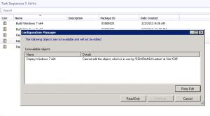 ConfigMgr2012 how the admin console handles multiple edits of objects