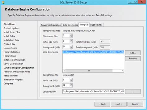 Configuration operations and restrictions of the tempdb SQL Server system database