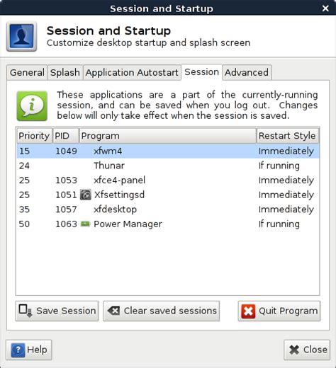 Configure xfce4 session.  Boas pr&aacute;ticas de audi&ccedil;&atilde;o nesta era digi...