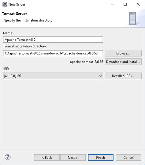 Configuring Eclipse IDE with Tomcat Server on Windows 10