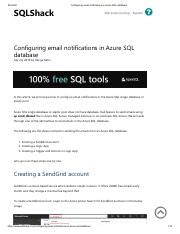 Configuring email notifications in Azure SQL database