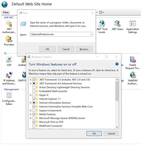 Configuring iis windows 10