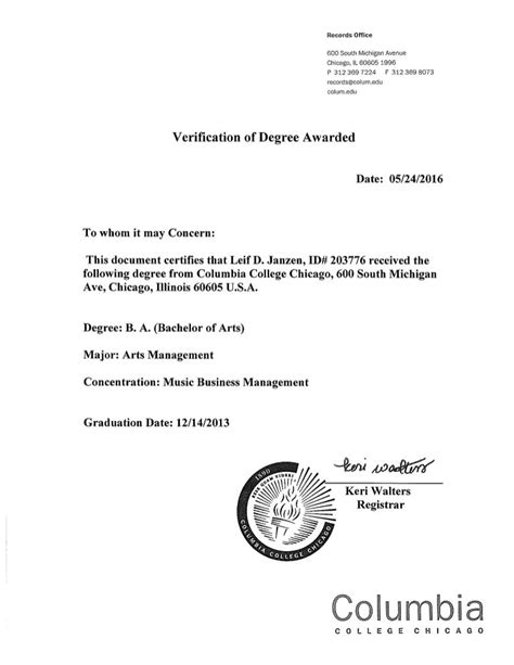 Digital degree confirmation letters. As an alternative to certificate