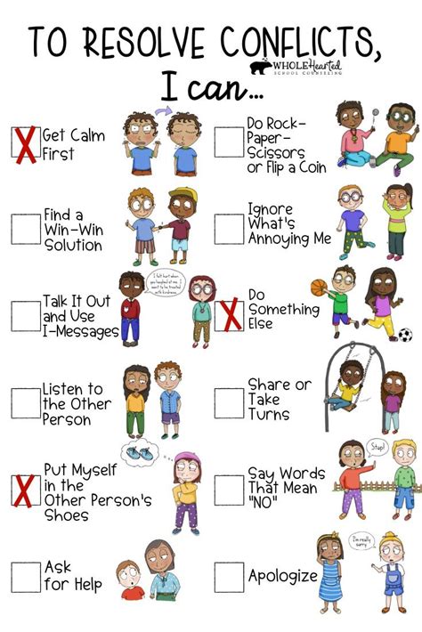 Conflict Resolution Worksheet Activity Resolving Conflicts