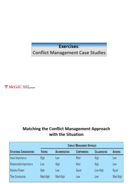 Conflict management case studies with solutions pdf.  The case studies presented highlig...
