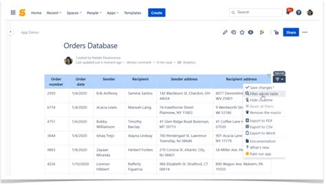 Confluence searchable table.  Use Confluence Cloud's search syntax to refine your search ...