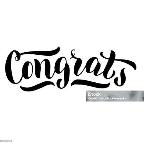 Congrats Lettering Text Phrase. Greeting Congratulation Font Design