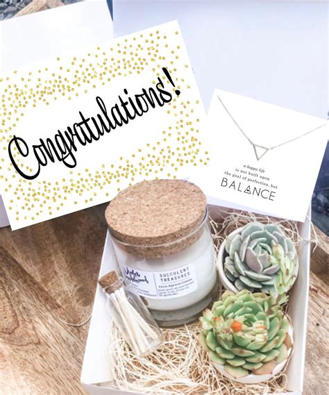 Congrats gifts. Congratulations Gift, Self Care Box, Congratulations Gift Box, Spa Gift Set. (25k) $43.74. FREE shipping. Smells Like A Promotion Soy Wax Candle, MF'ing Promotion, Promotion Gift Candle, Eco Friendly 9oz. Candle Gift For Promotion. (2.2k) $18.85. $20.49 (8% off) 
