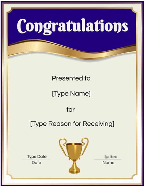 Congratulations Template Certificate