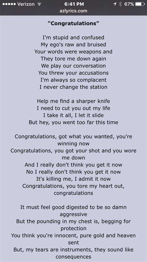 Congratulations lyrics. Things To Know About Congratulations lyrics. 