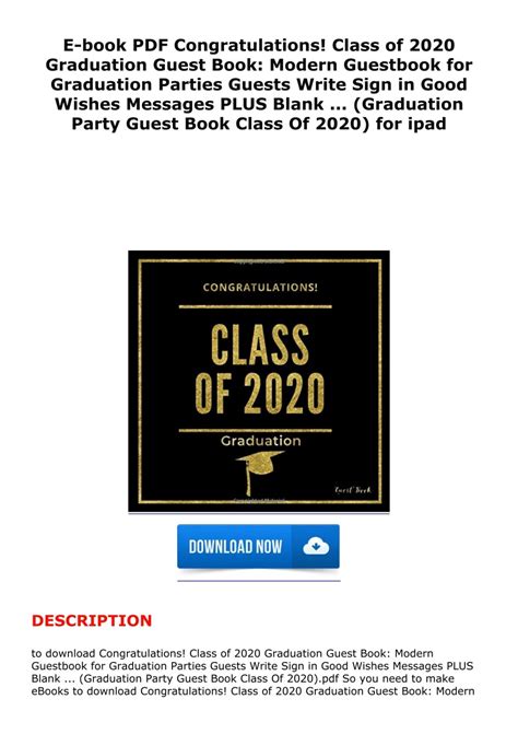Download Congratulations Class Of 2020 Graduation Guest Book Modern Guestbook For Graduation Parties Guests Write Sign In Good Wishes Messages Plus Blank  Graduation Party Guest Book Class Of 2020 By Cherished Guest Books