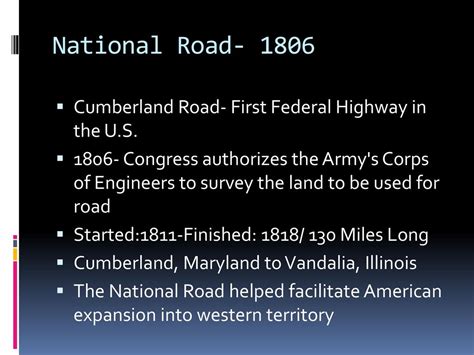 Congress authorizes the National Road, March 29, 1806