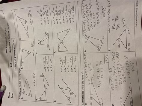 Congruent triangles homework 2 angles of triangles. I can use algebra to find the side lengths and angle measures of congruent polygons. Find p. Find x. I can name the five ways to prove triangles are congruent. Name the 5 ways to prove triangles congruent. I can prove triangles are congruent. For each pair of triangles, tell: (a) Are they congruent (b) Write the triangle congruency statement. 