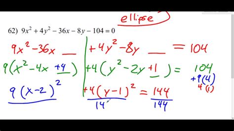 Conic Sections 6 Convert to Standard Form YouTube