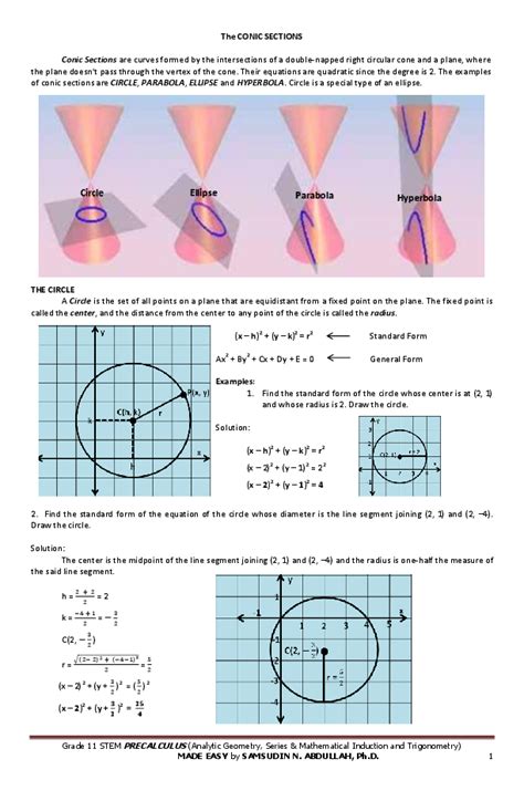Conic sections lecture notes pdf.  Conic sections received their name becaus...