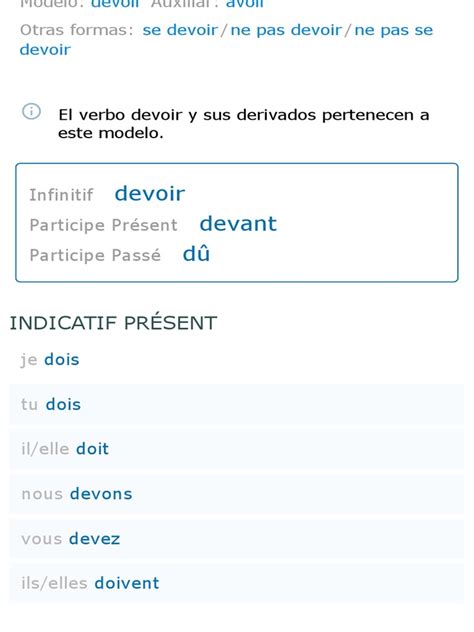 Conjugación verbo devoir - francés - Reverso