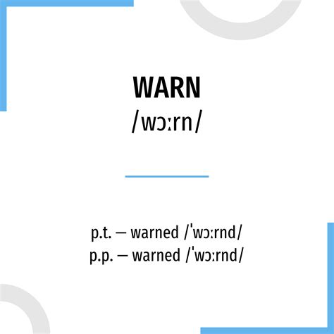 Conjugar verbo "warn" en inglés. Conjugate "warn" in all tenses