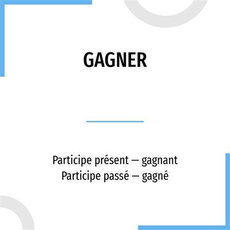 Conjugate Gagner in French - LanguagePosters.com