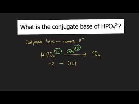 In this case, it will be behaving as an acid. If H 2 PO 4- accepts a proton, it will become H3PO4. In this case, it will be behaving as a base. Hence, H2PO4- is capable of behaving both as acid as well as the base. Hence, The conjugate base of H 2 PO 4- is thus HPO 42-. The acid is H 2 PO 4- and the conjugate base is HPO42-.. 