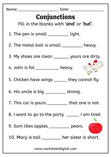 Conjunction Worksheet