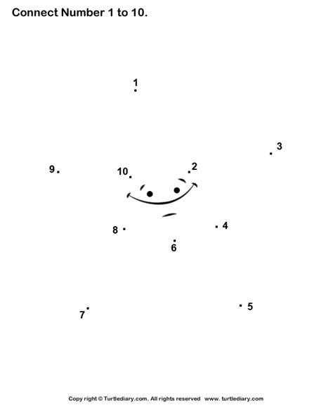 Connect Numbers One to Nine Worksheet Turtle Diary