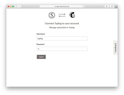 Connect Your Site to Mailchimp Type A Log