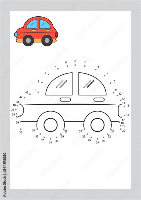 Connect the Dots Game and Coloring Pages Learning Free Form Shape