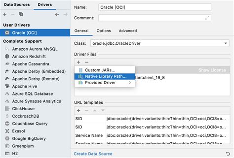 Connect to Oracle with OCI DataGrip