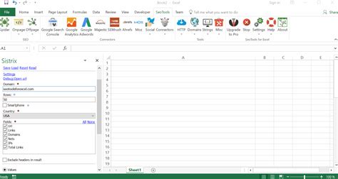 Connection to Microsoft Excel SISTRIX
