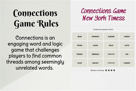 Connections game instructions.  A new puzzle is available each day.  Learn more ...