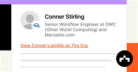 Conner Stirling - Senior Workflow Engineer - Other World …