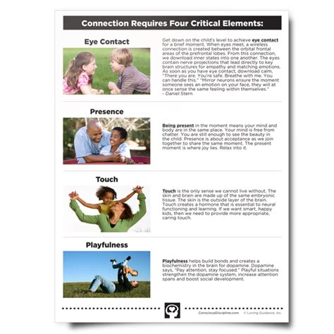 Conscious discipline connection.  Four Elements of Connection All learning begins with conne...