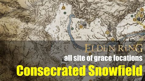 Consecrated snowfield graces. View Interactive Map. This section of IGN’s Elden Ring guide covers the Great Wyrm Theodorix world boss battle in Consecrated Snowfield, in the middle of the frozen river and just outside the ... 