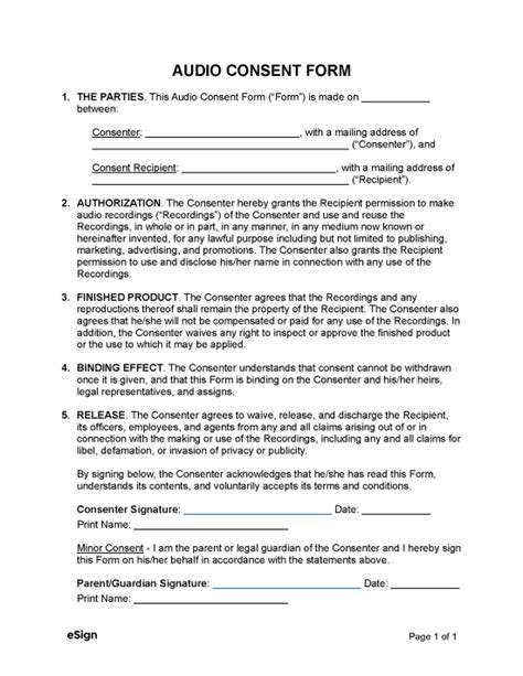 Consent Form For Audio Recording FREE 8+ Sample Video Consent Forms