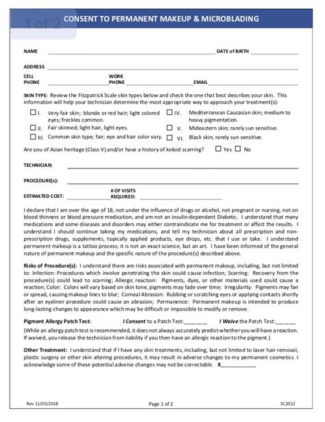 Consent Form For Microblading FORM.UDLVIRTUAL.EDU.PE