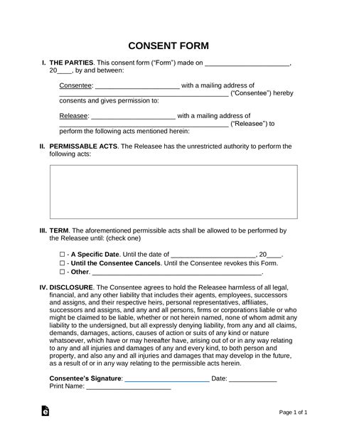 Consent Form Templates in Word Download