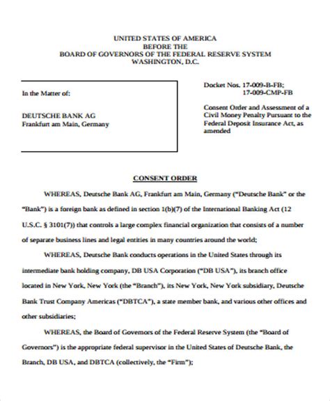 Consent Order Template